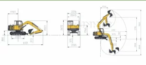 Diagrama de parámetros de la excavadora de 7,5 toneladas